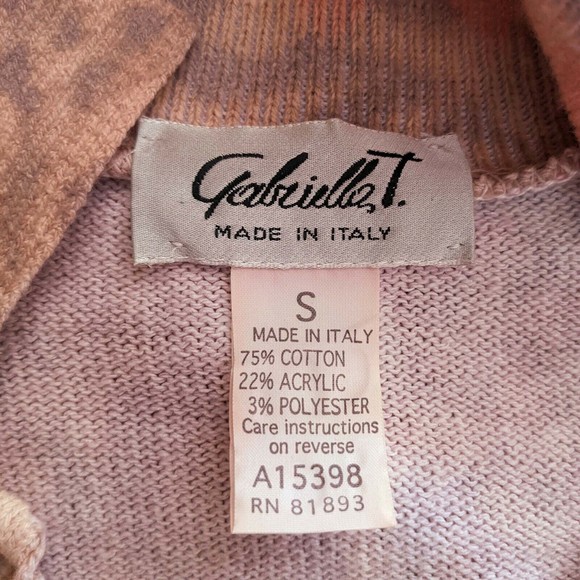 VTG Gabriella T Collared Cardigan Floral Print Sweater Women's S Italy - Picture 5 of 7